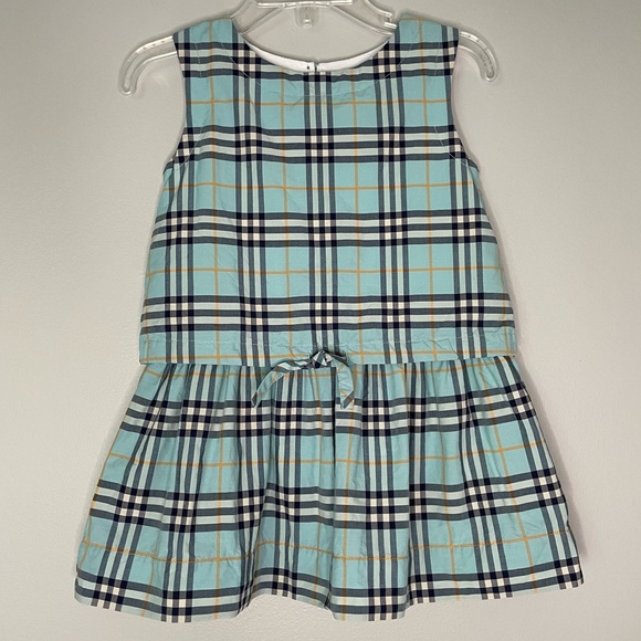 Burberry Mabel Blue Check Cotton Dress - Picture 3 of 13